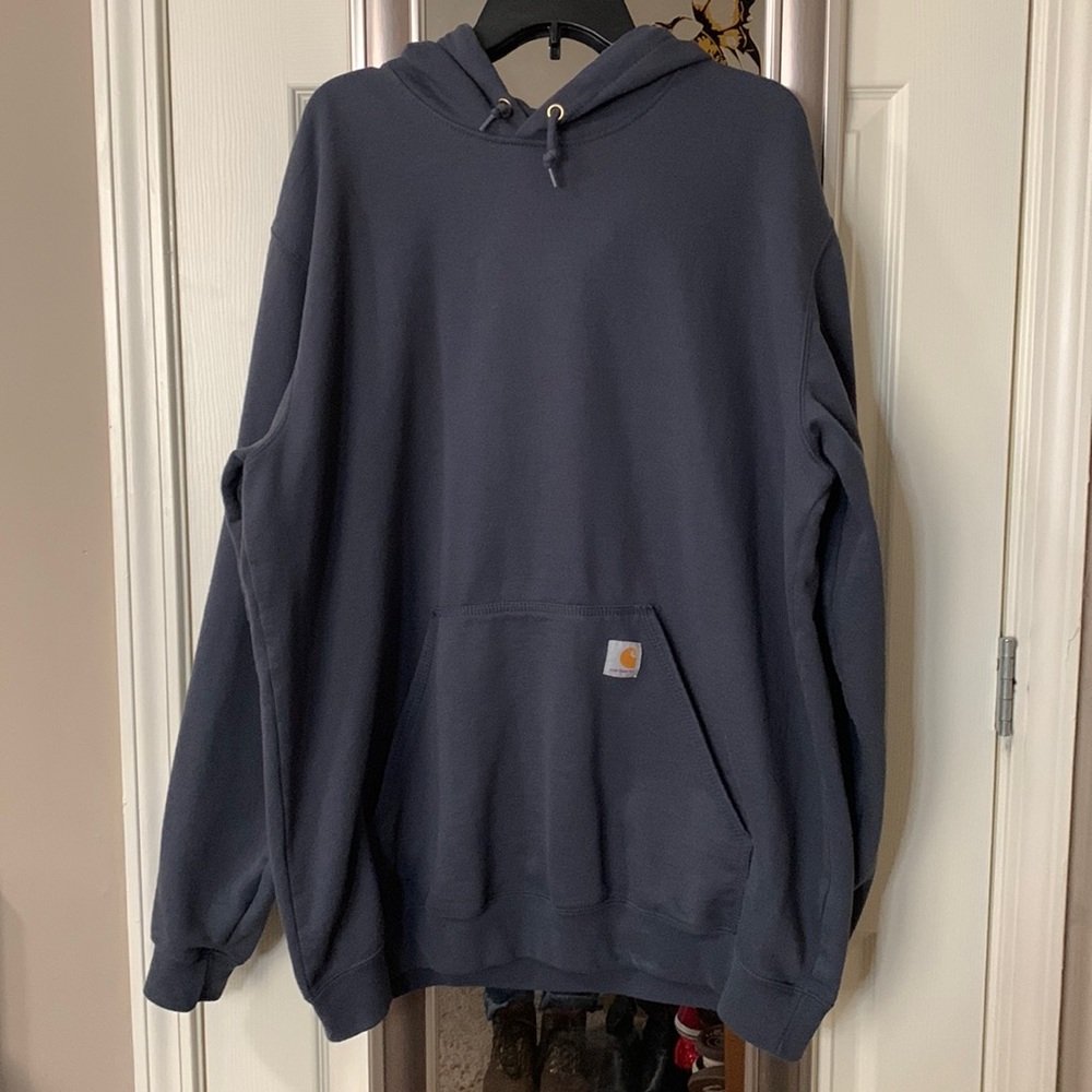 Carhartt XL Tall Blue Hoodie Sweatshirt with logo